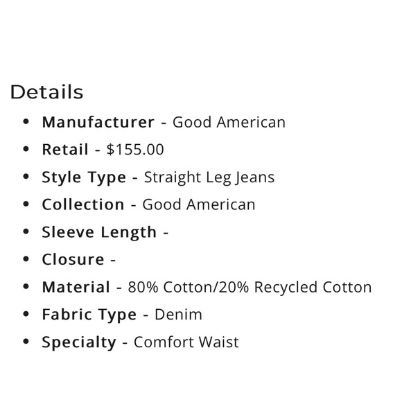 Good American 90s Duster Straight Leg Jeans - Picture 8 of 9